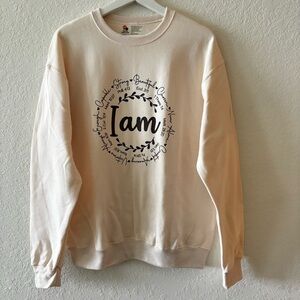 Graphic design cream Women's Sweater size M NWT
